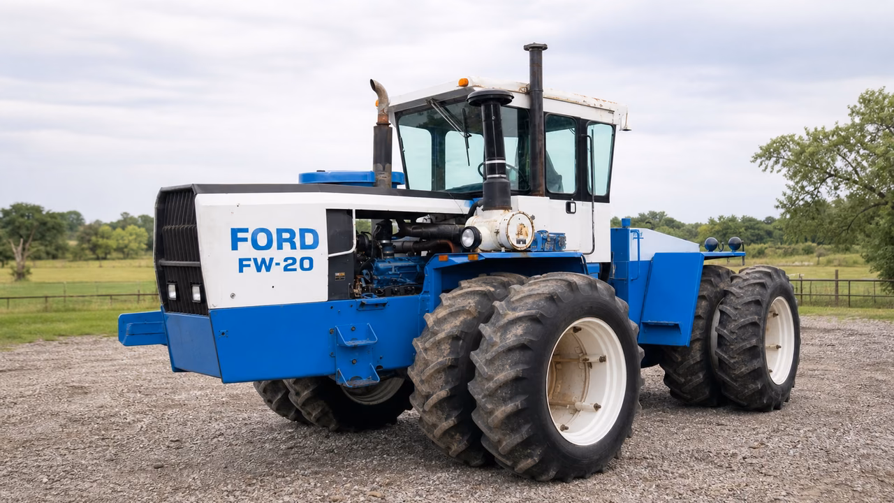 Ford FW-20 tractor in a rural farm setting.