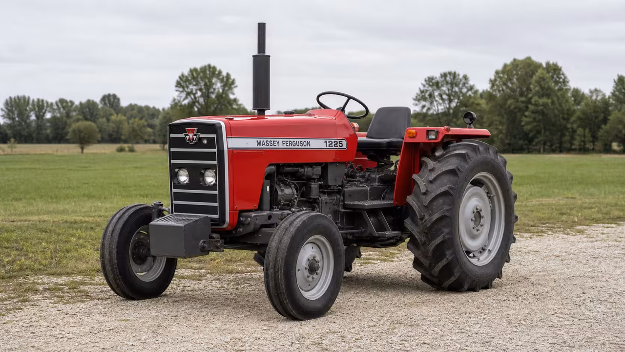 Massey Ferguson 1225 tractor in a rural farm setting.
