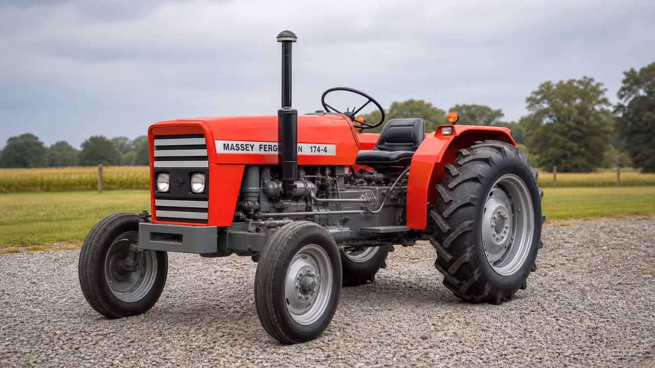 Massey Ferguson 174-4 tractor in a rural farm setting.