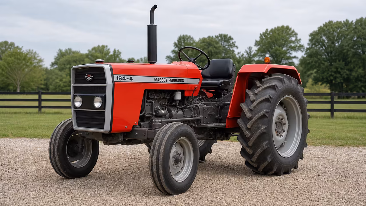 Massey Ferguson 184-4 tractor in a rural farm setting.