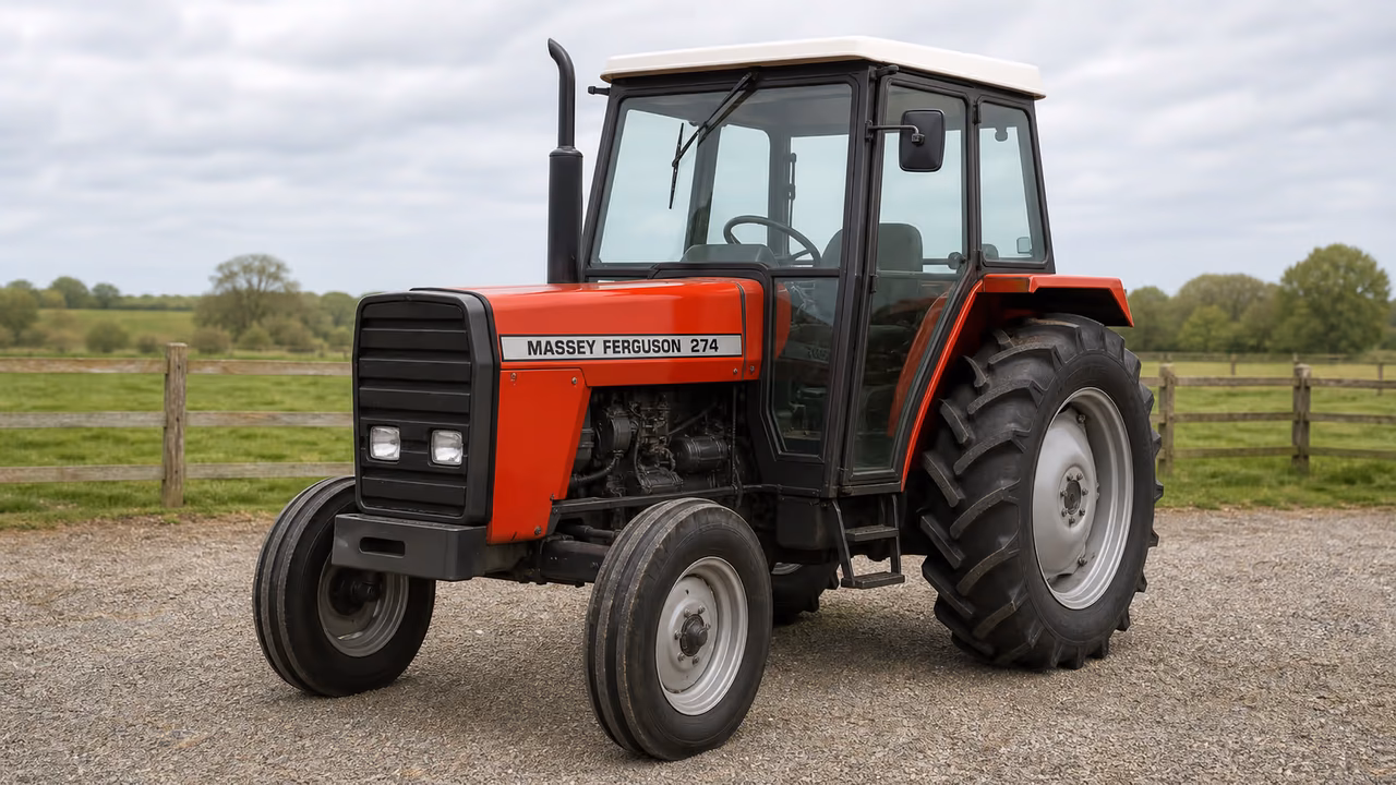 Massey Ferguson 274 tractor in a rural farm setting.